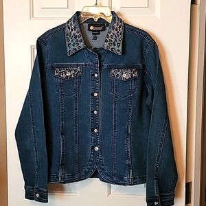 CHRISTINE ALEXANDER JEAN JACKET LRG EUC